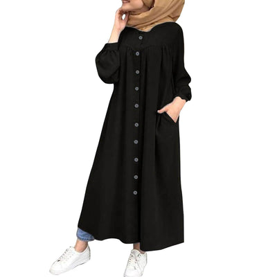 Générique Kaftan Femme Musulmane Robe De Priere Hijab Niqab à Manches Longues Jilbeb Vêtements Caftan De Plage Vêtements De Détente Chemise De Nuit Homewear Maxi Kaftan