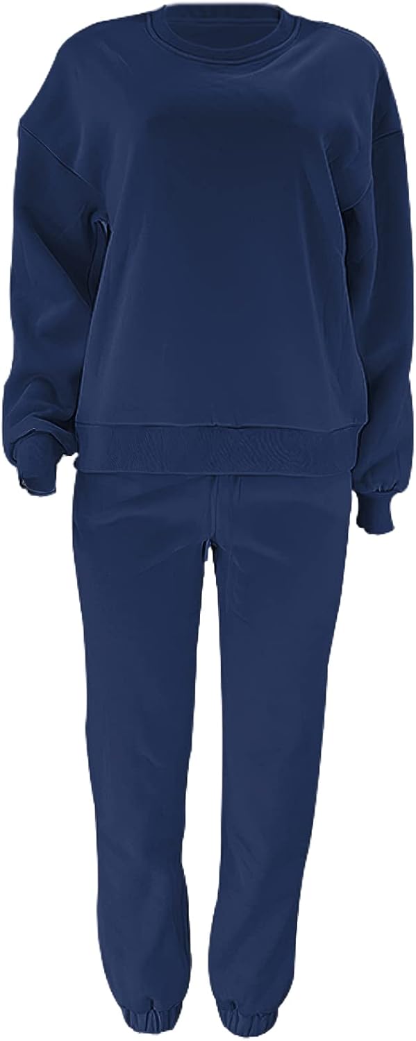 amropi Survêtement Femme Ensemble doublée de Fourrure Sweat à Pullover et Pantalon Jogging