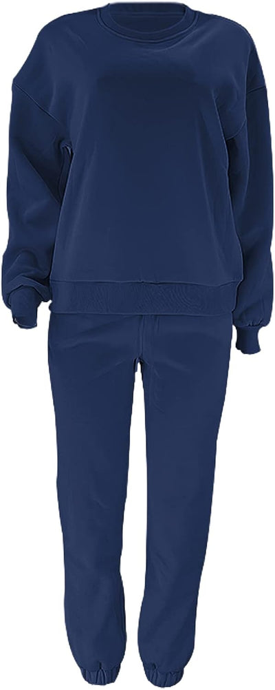 amropi Survêtement Femme Ensemble doublée de Fourrure Sweat à Pullover et Pantalon Jogging