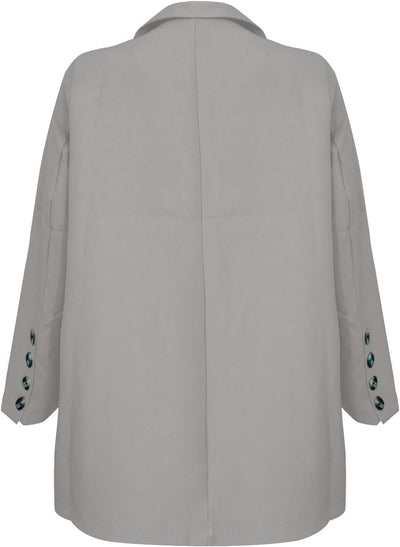 NaLatia Blazer Femme Manches Longues Élégant Slim Fit OL Bureau Affaires Veste De Costume Revers Devant Ouvert Manteau Cardigan Blouson Jacket Élégant Couleur Unie