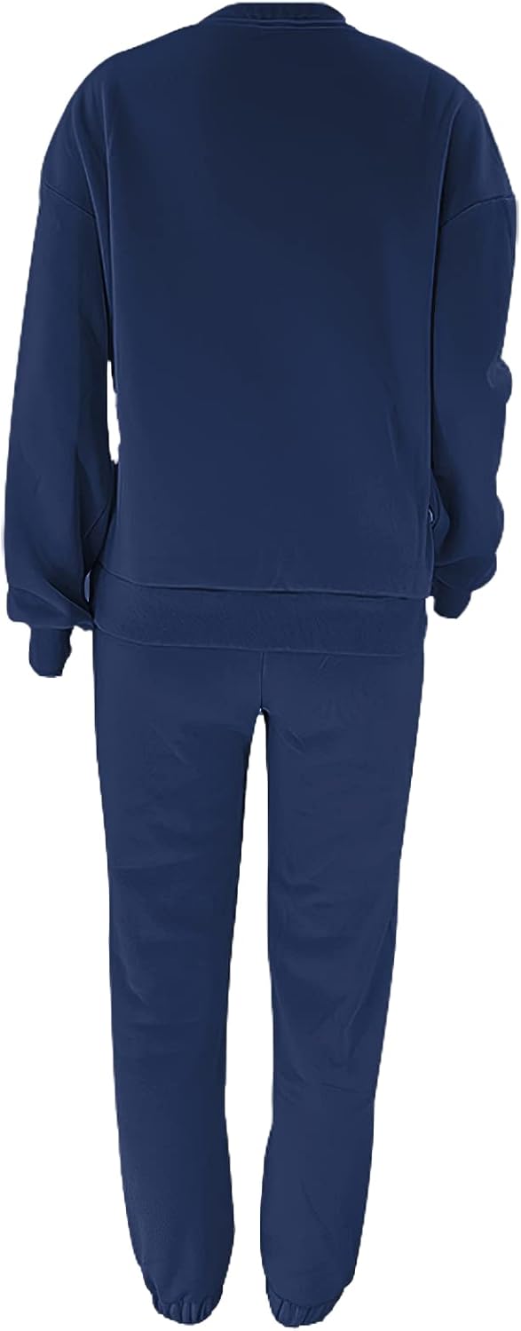 amropi Survêtement Femme Ensemble doublée de Fourrure Sweat à Pullover et Pantalon Jogging