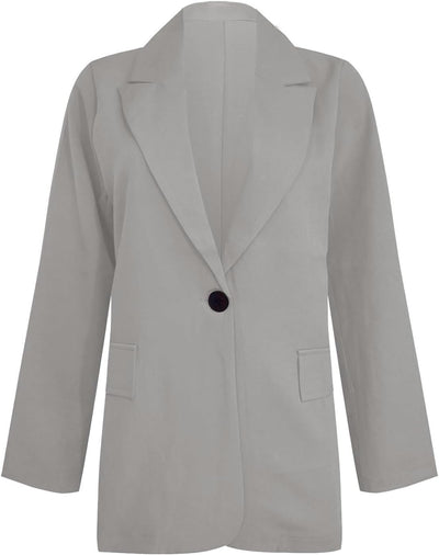 NaLatia Blazer Femme Manches Longues Élégant Slim Fit OL Bureau Affaires Veste De Costume Revers Devant Ouvert Manteau Cardigan Blouson Jacket Élégant Couleur Unie