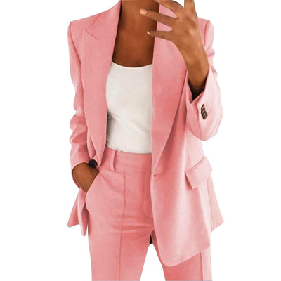 NaLatia Blazer Femme Manches Longues Élégant Slim Fit OL Bureau Affaires Veste De Costume Revers Devant Ouvert Manteau Cardigan Blouson Jacket Élégant Couleur Unie
