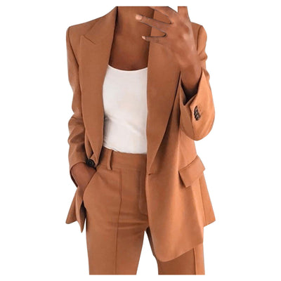 NaLatia Blazer Femme Manches Longues Élégant Slim Fit OL Bureau Affaires Veste De Costume Revers Devant Ouvert Manteau Cardigan Blouson Jacket Élégant Couleur Unie