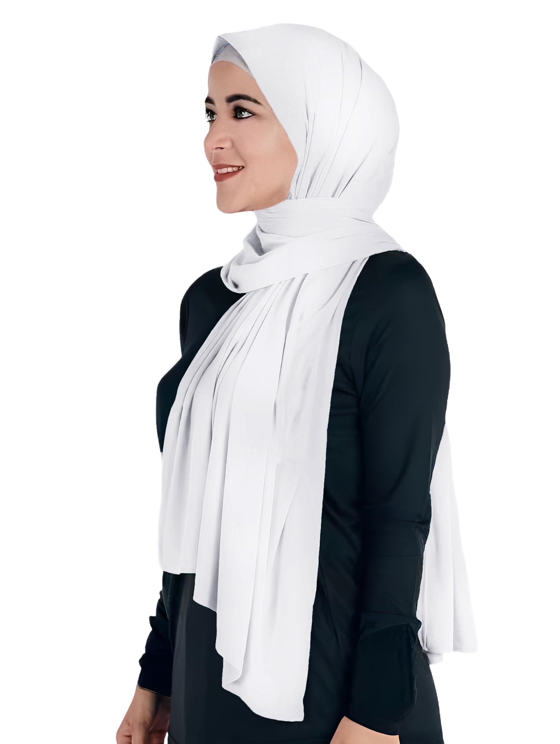 Lina & Lily Hijab Femme Musulmane, Foulard de Tête, Tissu en Jersey Modal Opaque, Maxi 180 X 80cm