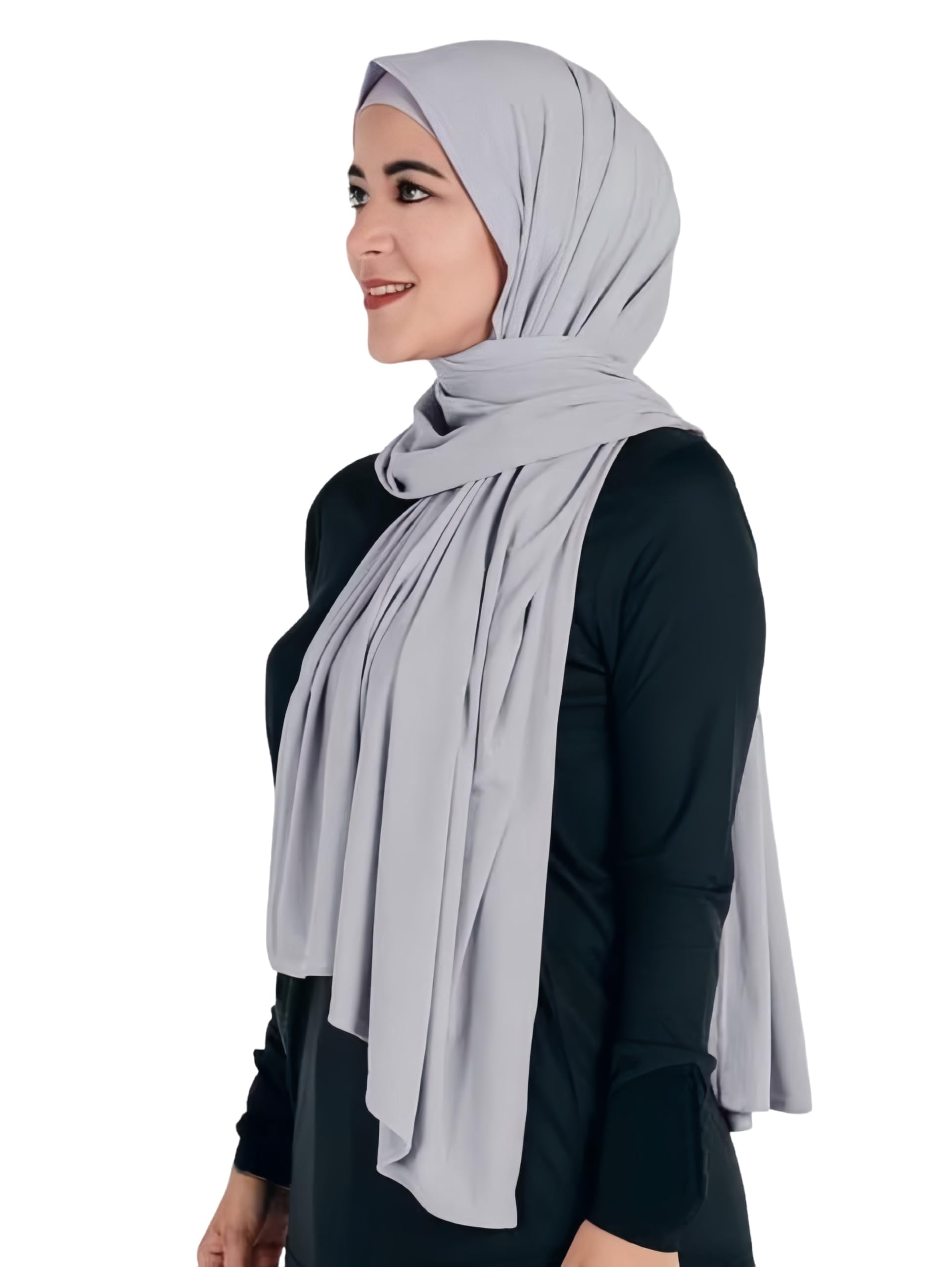 Lina & Lily Hijab Femme Musulmane, Foulard de Tête, Tissu en Jersey Modal Opaque, Maxi 180 X 80cm