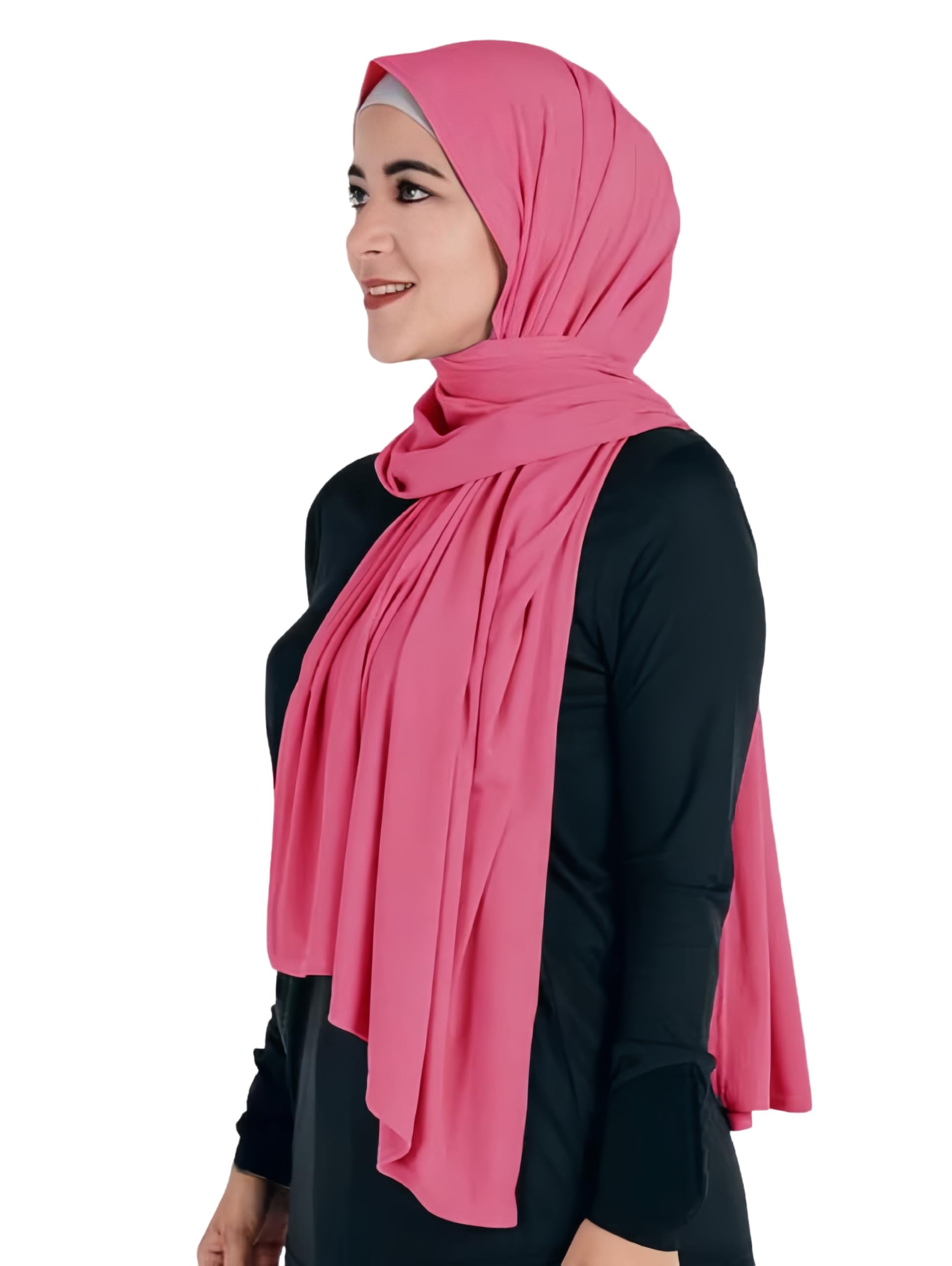 Lina & Lily Hijab Femme Musulmane, Foulard de Tête, Tissu en Jersey Modal Opaque, Maxi 180 X 80cm