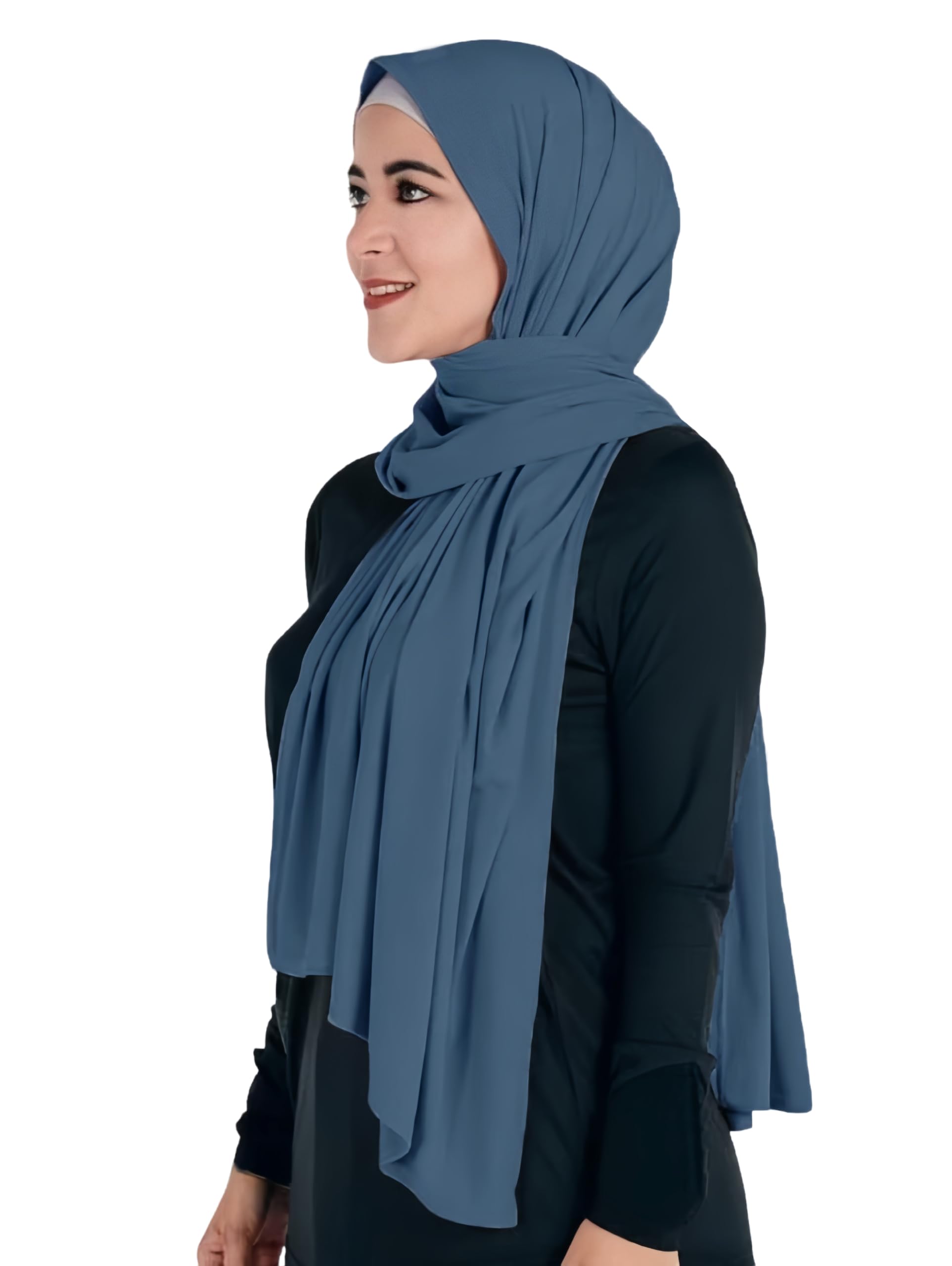 Lina & Lily Hijab Femme Musulmane, Foulard de Tête, Tissu en Jersey Modal Opaque, Maxi 180 X 80cm