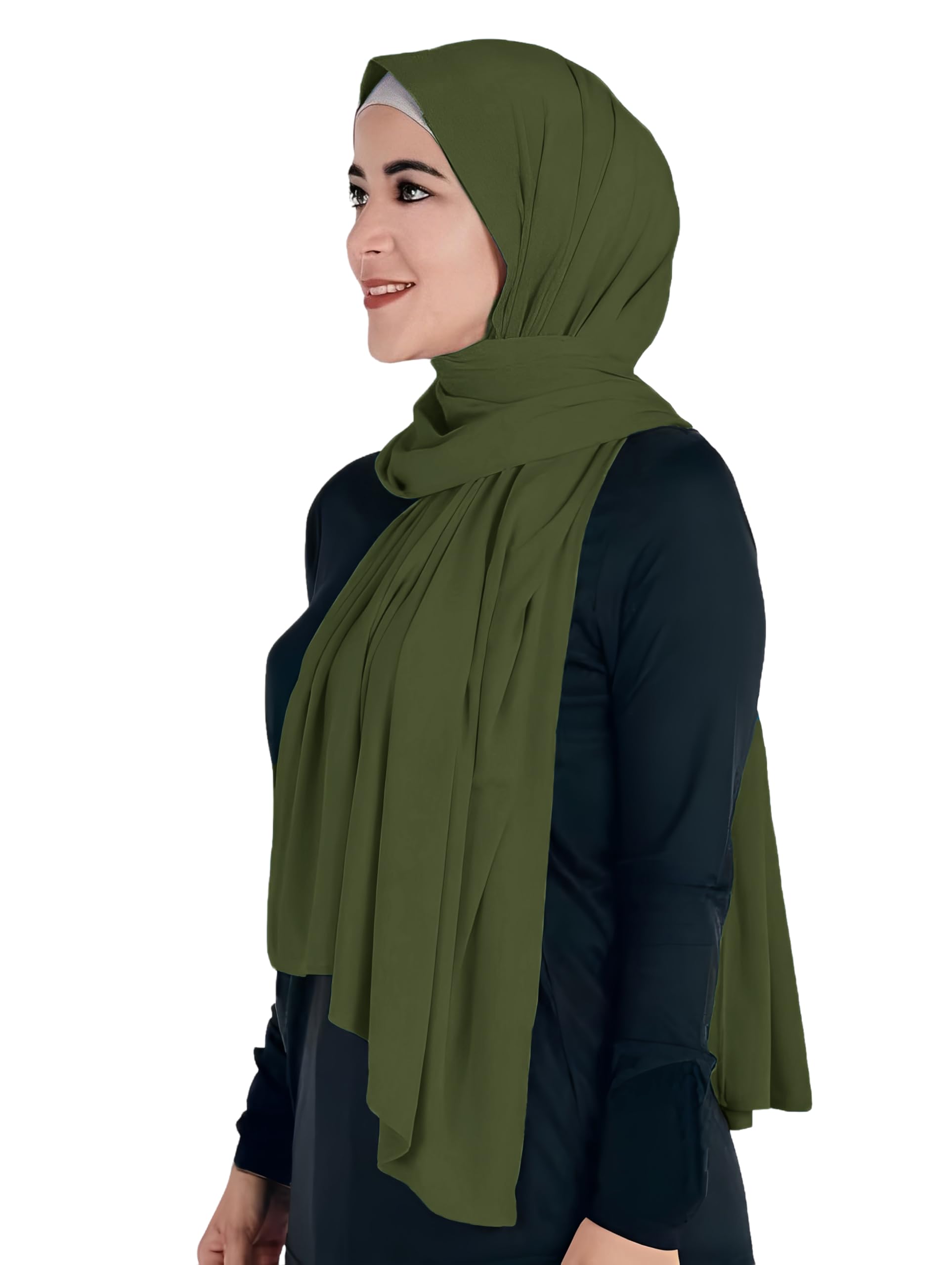 Lina & Lily Hijab Femme Musulmane, Foulard de Tête, Tissu en Jersey Modal Opaque, Maxi 180 X 80cm