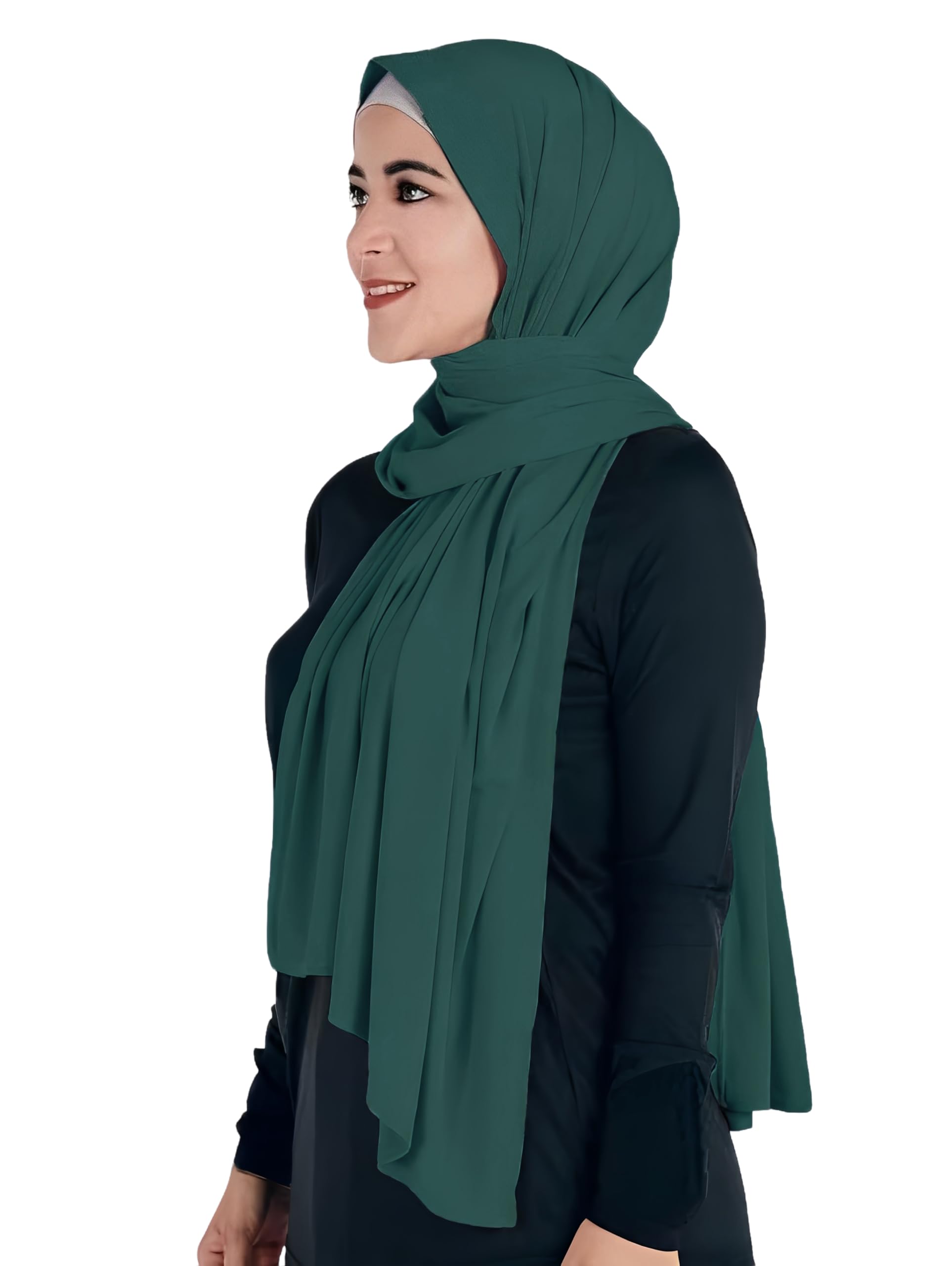 Lina & Lily Hijab Femme Musulmane, Foulard de Tête, Tissu en Jersey Modal Opaque, Maxi 180 X 80cm