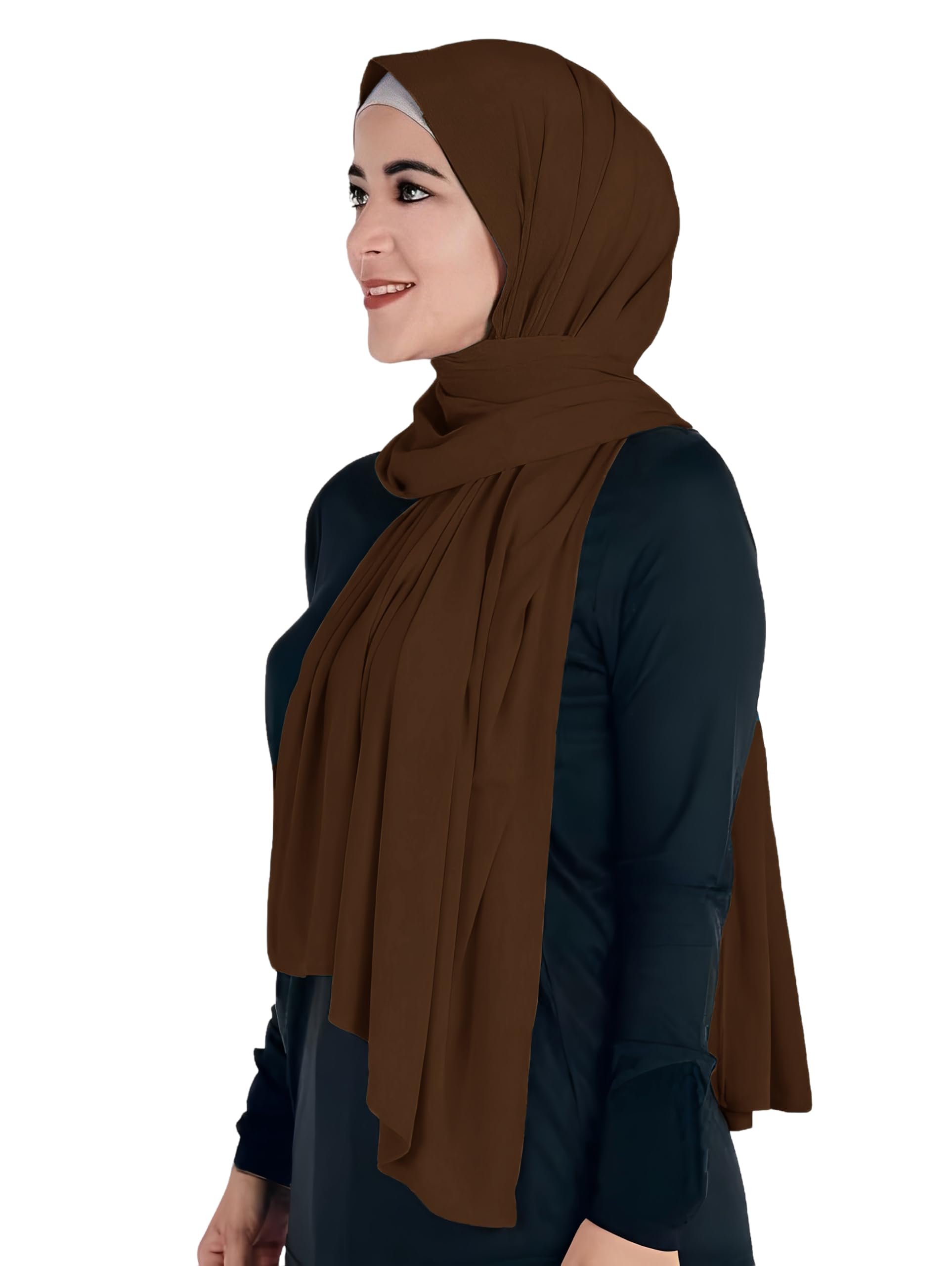 Lina & Lily Hijab Femme Musulmane, Foulard de Tête, Tissu en Jersey Modal Opaque, Maxi 180 X 80cm