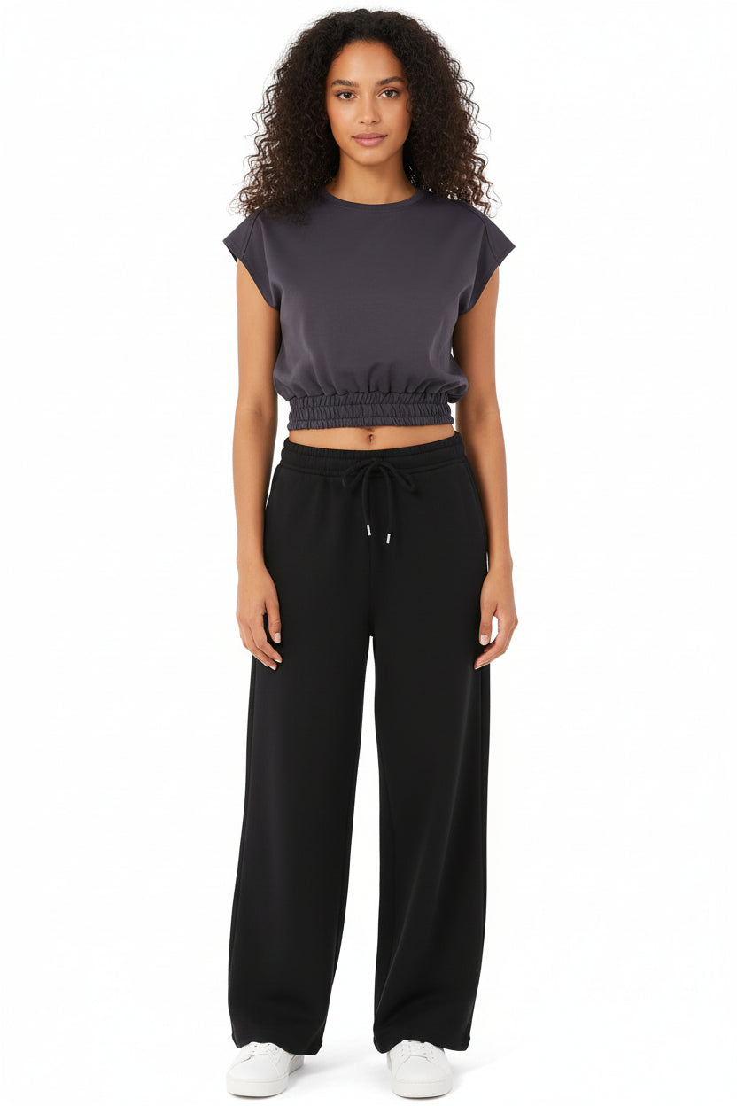 ROSS CAMP Pantalon de Jogging pour Femmes - Pantalon de Sport en Coton Long, Pantalons de Jogging Confortables Course, Sweatpants Jambe Large avec Ceinture élastique Pantalon de Yoga