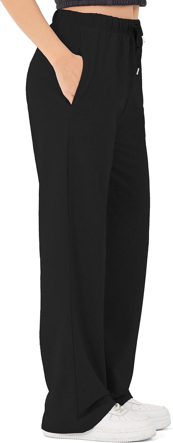 ROSS CAMP Pantalon de Jogging pour Femmes - Pantalon de Sport en Coton Long, Pantalons de Jogging Confortables Course, Sweatpants Jambe Large avec Ceinture élastique Pantalon de Yoga
