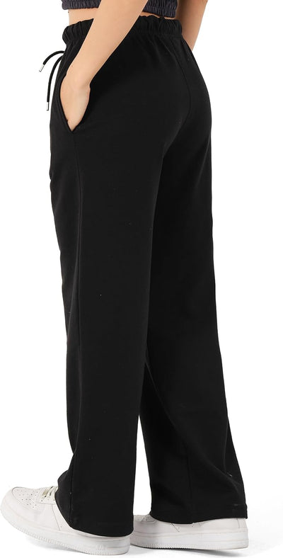 ROSS CAMP Pantalon de Jogging pour Femmes - Pantalon de Sport en Coton Long, Pantalons de Jogging Confortables Course, Sweatpants Jambe Large avec Ceinture élastique Pantalon de Yoga