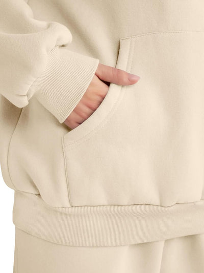 Baymate Femmes 2 Pièces Activewear Printemps Y2k Sweats à Capuche et Pantalon Décontracté À Manches Longues Ensemble de gym Lounge Wear