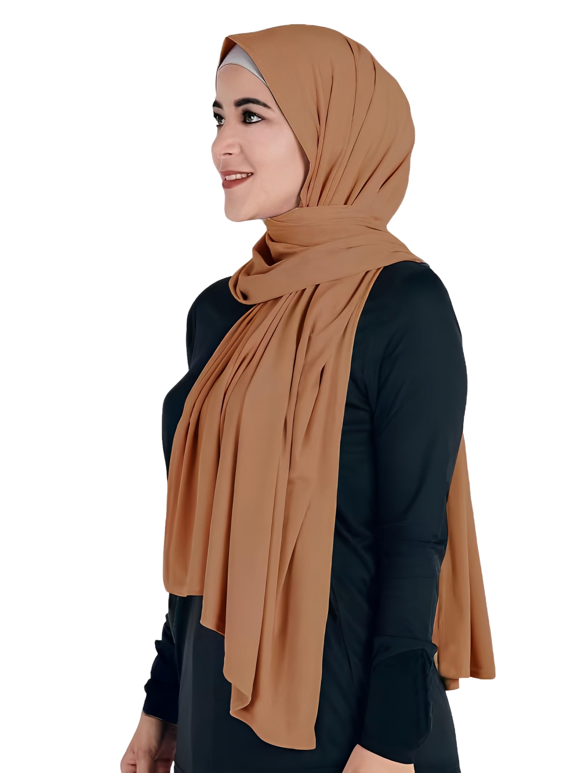 Lina & Lily Hijab Femme Musulmane, Foulard de Tête, Tissu en Jersey Modal Opaque, Maxi 180 X 80cm