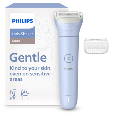 Philips Lady Shaver série 8000 – rasoir sans fil, sur peau sèche ou mouillée, système de rasage à 3 lames, tête de rasage flexible, éclairage LED, jambes et corps, autonomie 100 min, modèle BRL129/00