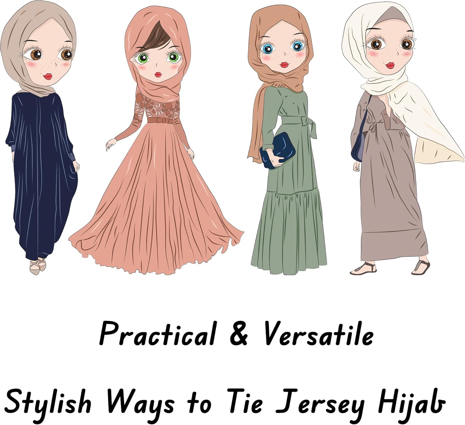 Lina & Lily Hijab Femme Musulmane, Foulard de Tête, Tissu en Jersey Modal Opaque, Maxi 180 X 80cm