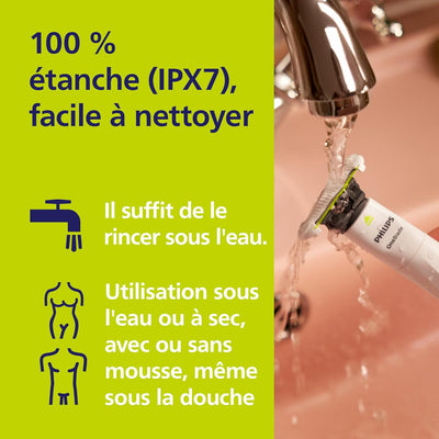 PHILIPS Oneblade Intimate - Conçu pour l'Entretien, la Coupe et le Rasage des Poils Pubiens, avec une Protection Renforcée de la Peau, Modèle QP1924/30