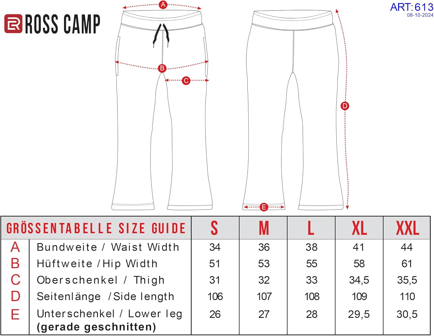 ROSS CAMP Pantalon de Jogging pour Femmes - Pantalon de Sport en Coton Long, Pantalons de Jogging Confortables Course, Sweatpants Jambe Large avec Ceinture élastique Pantalon de Yoga